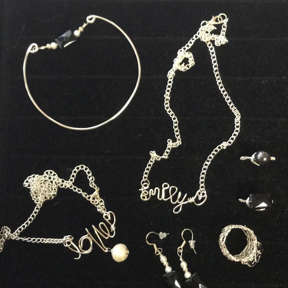 Hand Crafted Jewelry - Silver and Black Jewelry Set